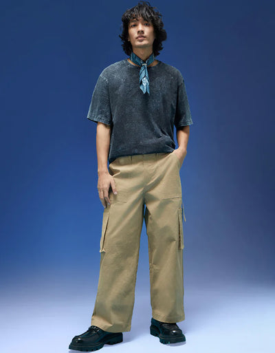 Beige Bellow Pocket Woven Exclusive Cargo Pant