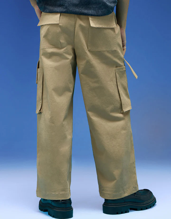 Beige Bellow Pocket Woven Exclusive Cargo Pant
